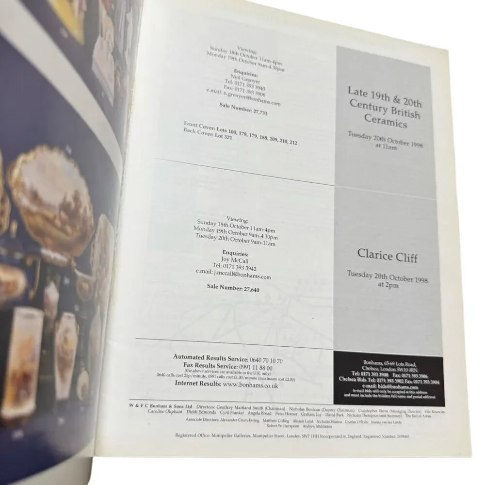 Bonhams Chelsea Late 19th & 20th Century British Ceramics ( Paperback, 1998)